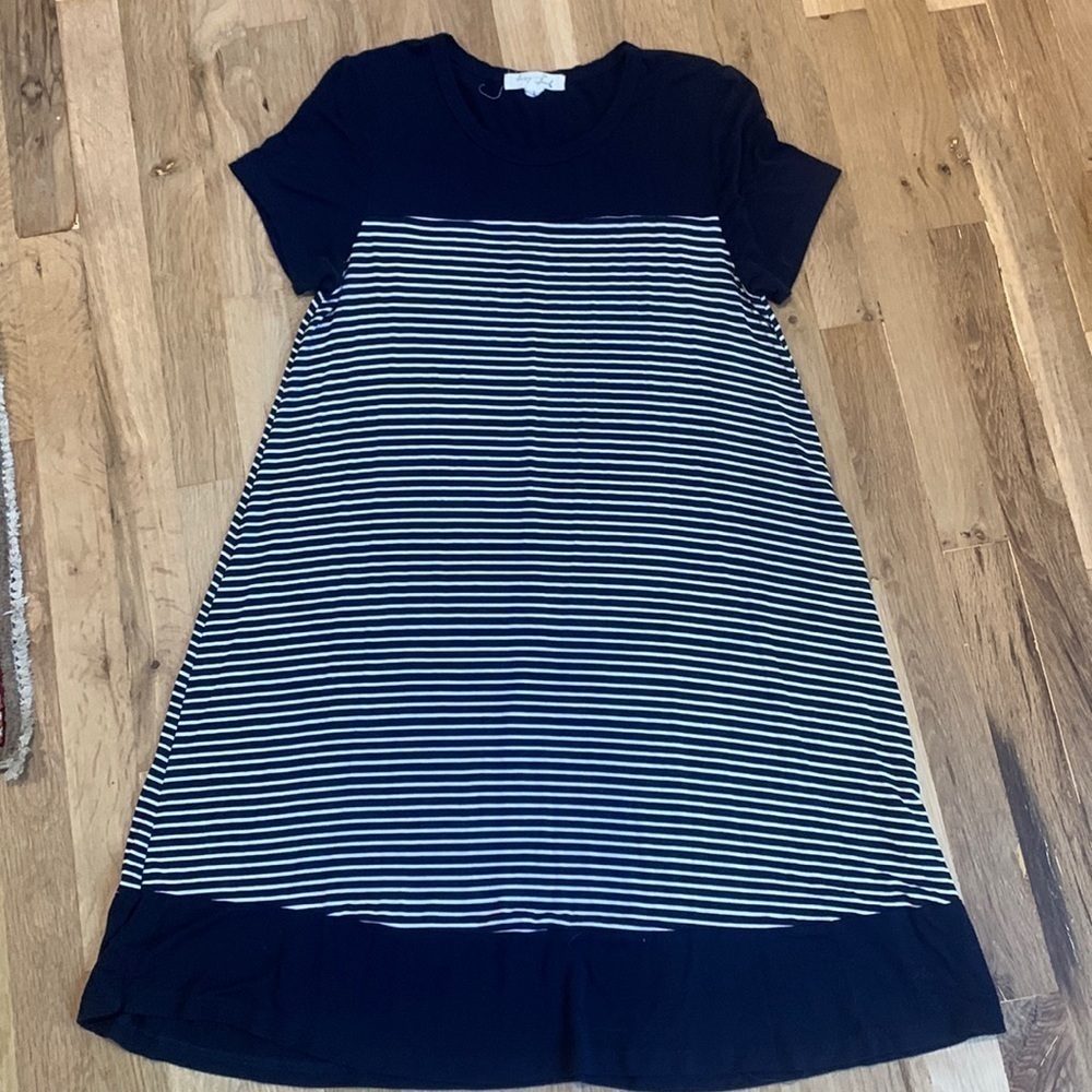 DAISY Island blue and white striped dress